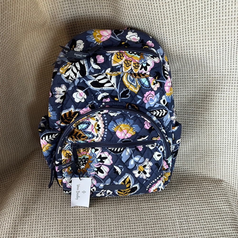 NWT Vera Bradley Compact Backpack in Charmont Meadow Pattern